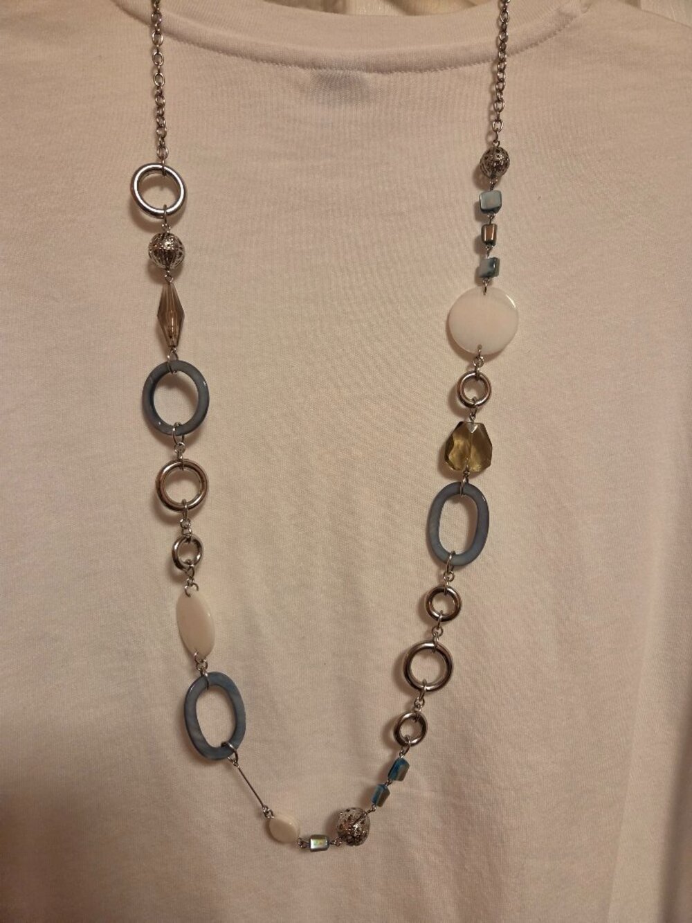 Lia Sophia Victoria mixed Chain link Statement Necklace.